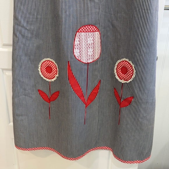 Spectator II 1970s Striped Denim Wrap Maxi Skirt with Floral Appliqués - Picture 4 of 13